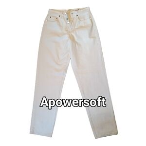 Off-White High-Rise Straight Leg Jeans